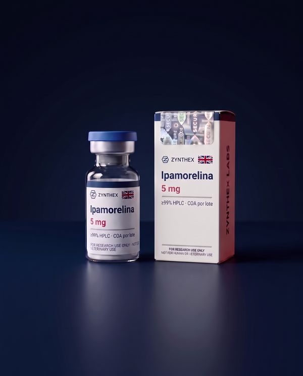Ipamorelina 5 mg — vial y caja Zynthex