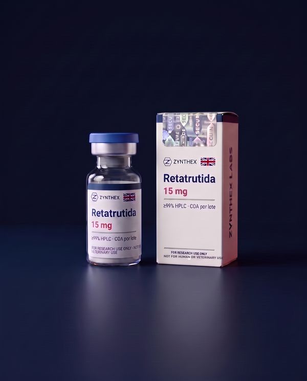 Retatrutida 15 mg — vial y caja Zynthex